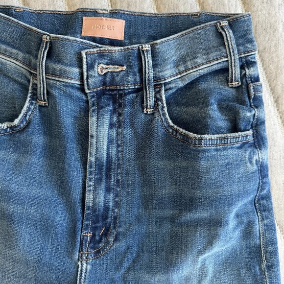 NWT Mother Denim The Hustler Ankle Fray Jeans Color Blue Women's Size 24 - Picture 3 of 6